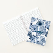 Carnet Coquillages bleus et blancs Nom du design côtier (Intérieur)
