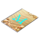 Carnet Coquillages de plage Hawaii Monogramme Note initia (Côté gauche)