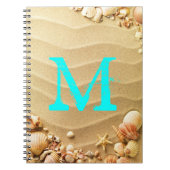 Carnet Coquillages de plage Hawaii Monogramme Note initia (Devant)