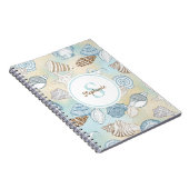 Carnet Coquillages de plage Nom du monogramme (Côté Droit)