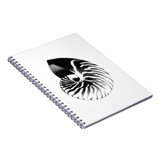 Carnet Coquille de Nautilus - noir, gris et blanc (Côté Droit)