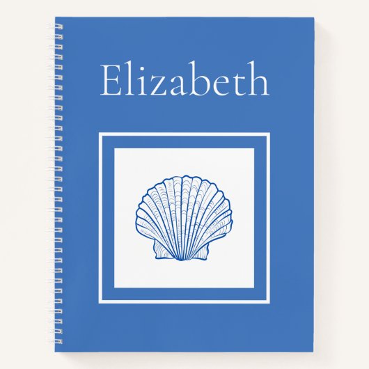 Carnet Coquille de pétoncle bleu et blanc côtier (Devant)