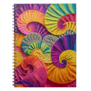 Carnet Coquilles chromatiques : Mosaïque spirale vibrante