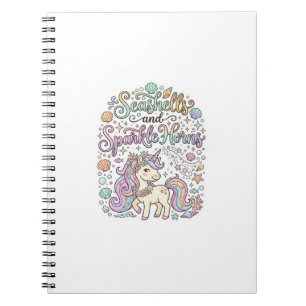 Carnet Coquilles de licorne et cornes scintillantes Vecte