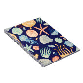 Carnet Coquilles de méduse Poisson Algues Motif (Côté Droit)