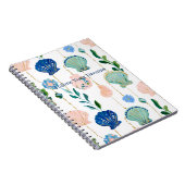 Carnet Coquilles Florales Bleu Pêche (Côté Droit)