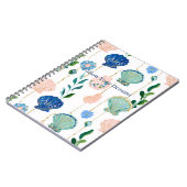 Carnet Coquilles Florales Bleu Pêche (Côté gauche)