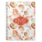 Carnet Corail avec les coquilles et le monogramme du (Devant)