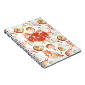 Carnet Corail avec les coquilles et le monogramme du (Côté Droit)