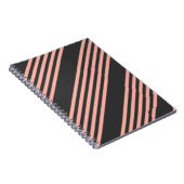 Carnet Corail et charbon de bois cinq bandes motif (Côté Droit)