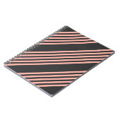 Carnet Corail et charbon de bois cinq bandes motif (Côté gauche)