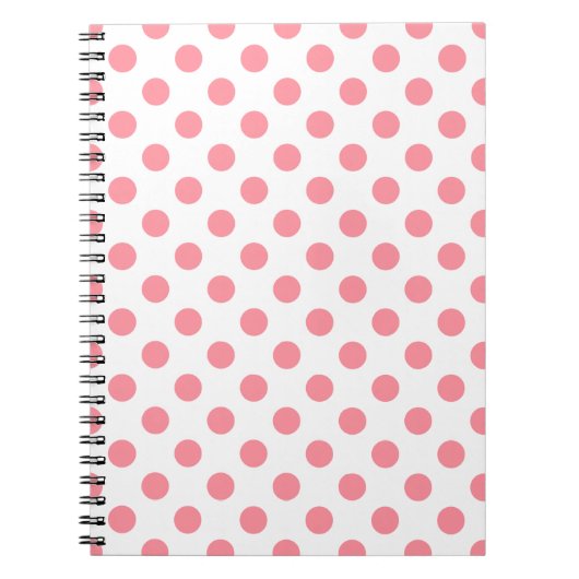 Carnet Corail et pois blancs (Devant)