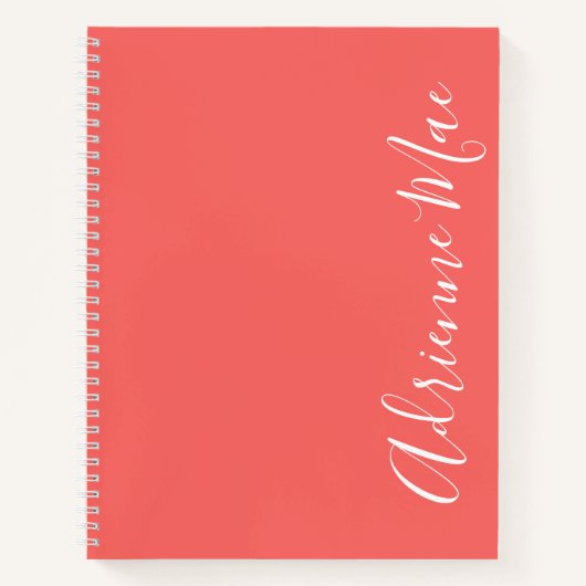 Carnet Corail moderne simple et élégant Personnalisé (Devant)