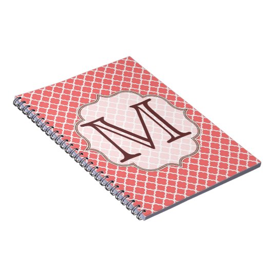 Carnet Corail Quaterfoil Latti Monogramme Note initiale (Côté Droit)