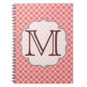 Carnet Corail Quaterfoil Latti Monogramme Note initiale (Devant)