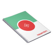 Carnet Corail, vert menthe conception géométrique minimal (Côté Droit)