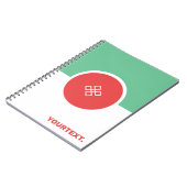 Carnet Corail, vert menthe conception géométrique minimal (Côté gauche)