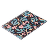 Carnet Coral Blue Floral Dark Print (Côté gauche)