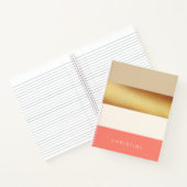Carnet Coral & Gold Chic Grilles larges (Intérieur)