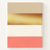 Carnet Coral & Gold Chic Grilles larges (Dos)