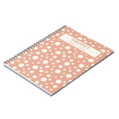 Carnet Coral Polka Dot Motifs - nom du client (Côté gauche)