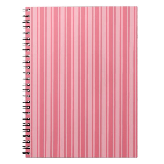 Carnet Coral rose bonbons rayures (Devant)