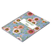 Carnet Coral Rose Daisy Floral (Côté gauche)