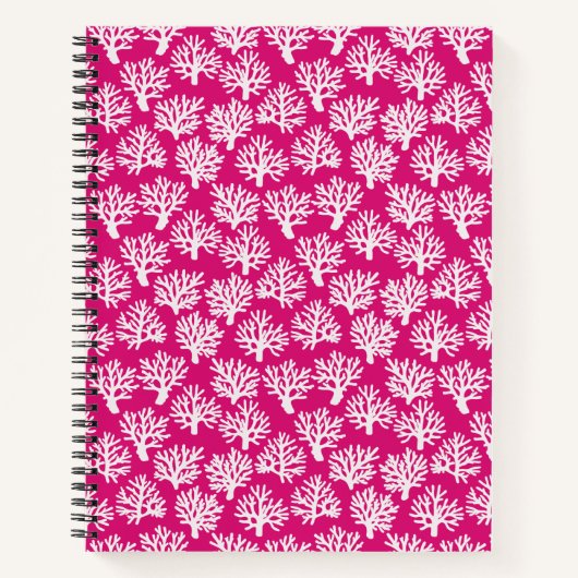 Carnet Coral Scribbles Vibrant rose (Devant)