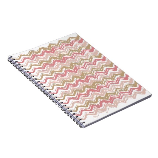 Carnet Coral Spice Scribble ZigZag Chevron Motif (Côté Droit)