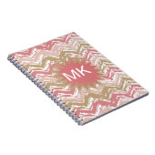 Carnet Coral Spice Scribble ZigZag Chevron Motif (Côté Droit)