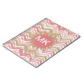 Carnet Coral Spice Scribble ZigZag Chevron Motif (Côté gauche)