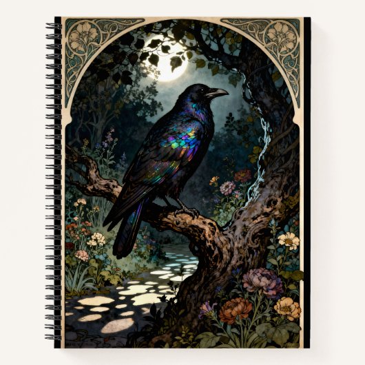 Carnet Corbeau Art Nouveau (Devant)
