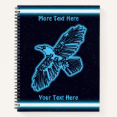 Carnet Corbeau bleu brillant sur les étoiles (Devant)