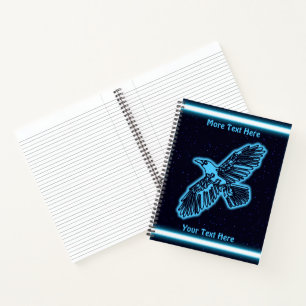 Carnet Corbeau bleu brillant sur les étoiles