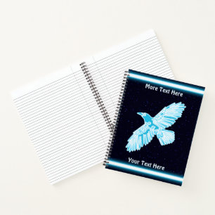 Carnet Corbeau bleu sur étoiles