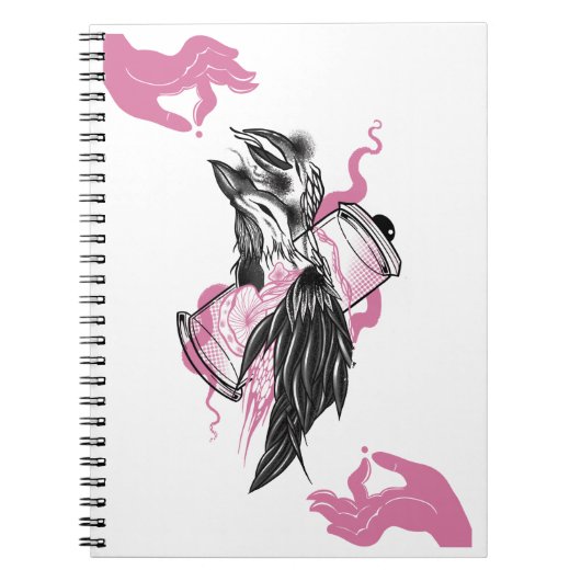 Carnet Corbeau d'Halloween avec Lotus Hands Art Spiral No (Devant)