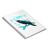 Carnet Corbeau F-Caw-F Oiseau Drôle Design Rétro Créatif (Côté Droit)