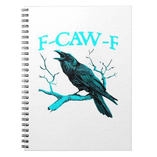 Carnet Corbeau F-Caw-F Oiseau Drôle Design Rétro Créatif (Devant)