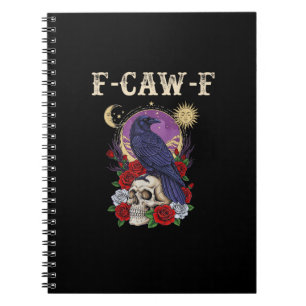 Carnet Corbeau F-Caw-F Oiseau Drôle Lune Gothique Humour