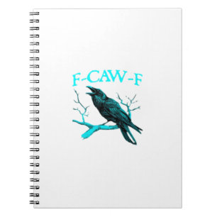 Carnet Corbeau F-Caw-F Oiseau Drôle Rétro