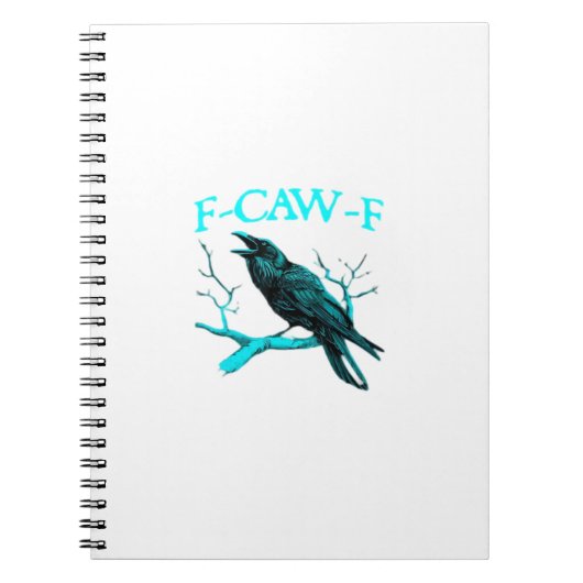 Carnet Corbeau F-Caw-F Oiseau Drôle Rétro (Devant)