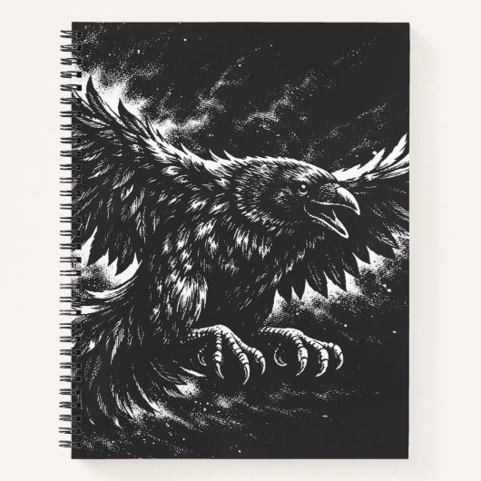 Carnet Corbeau gothique – par BurnsInHell (Devant)