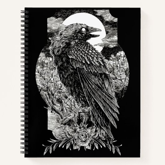 Carnet Corbeau Mystique Sombre (Devant)