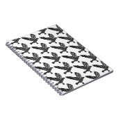 Carnet Corbeau noir et blanc Coupe Lino (Côté Droit)