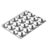 Carnet Corbeau noir et blanc Coupe Lino (Côté gauche)