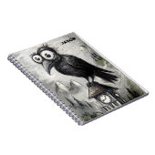 Carnet Corbeau noir gothique Éffrayant (Côté Droit)