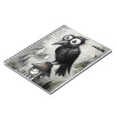 Carnet Corbeau noir gothique Éffrayant (Côté gauche)