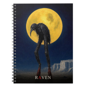 Carnet Corbeau pattes lumineuses gothique Surréaliste