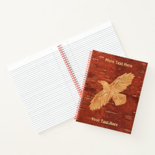 Carnet Corbeau rustique sur écorce de Birch Intérieur