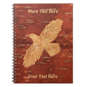 Carnet Corbeau rustique sur écorce de Birch Intérieur